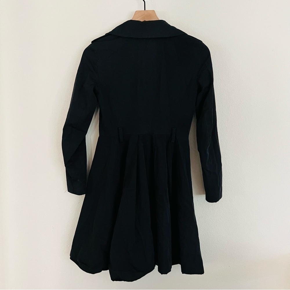 A|X Armani Exchange Women's Black Long Sleeve Peplum Trench Coat Size XS - Picture 2 of 6